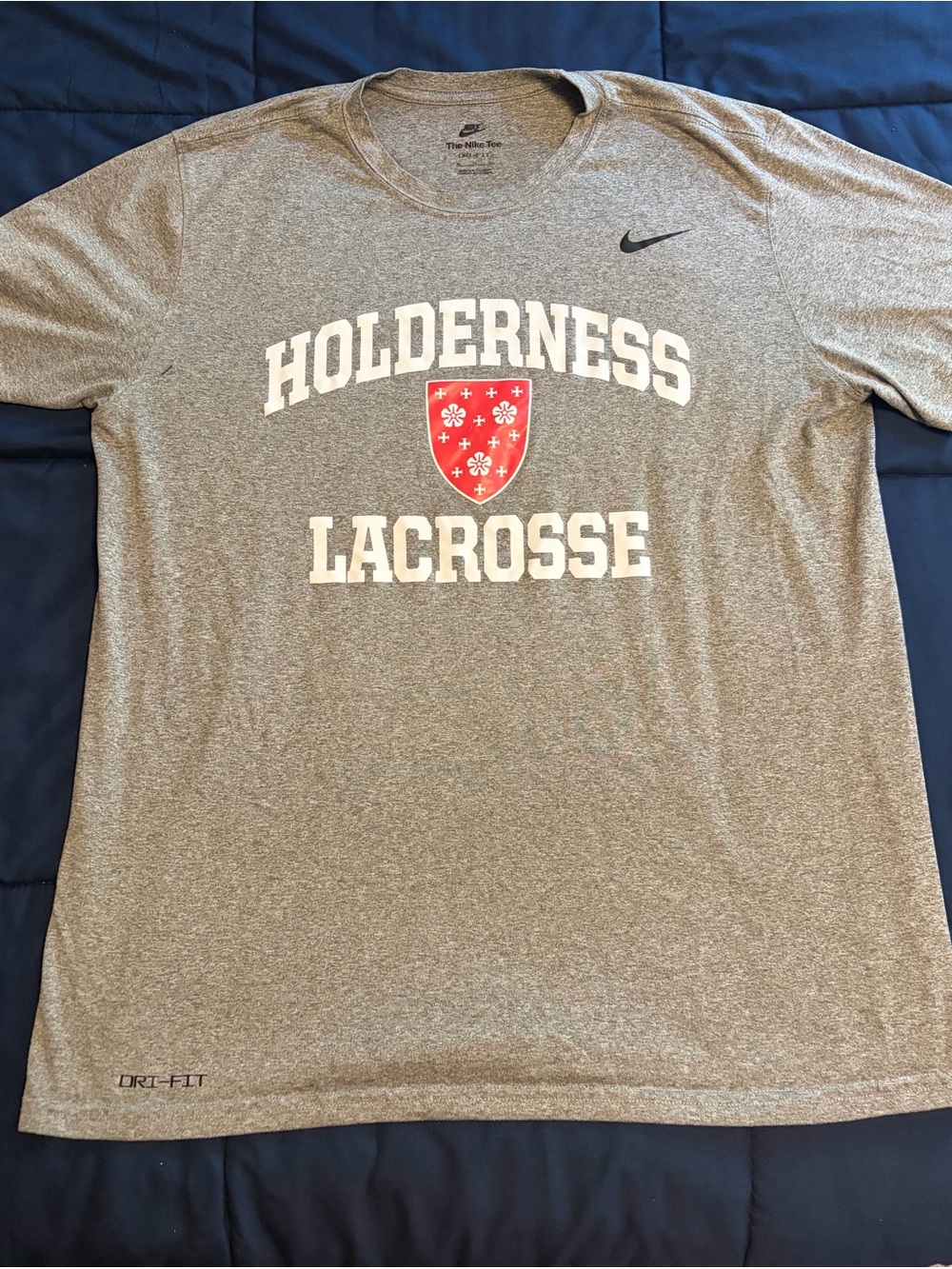 Nike Gray Holderness Lacrosse Dri-FIT Performance Shirt